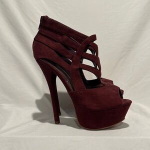 Forever 21 Burgundy Strappy Heels